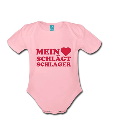 Spreadshirt “Mein Herz Schlägt Schlager” Baby Bio-Kurzarm-Body