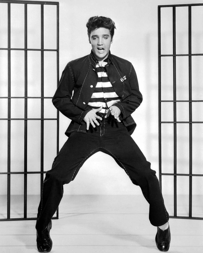 Promo-Aufnahmen für den Film "Jailhouse Rock" mit Elvis.