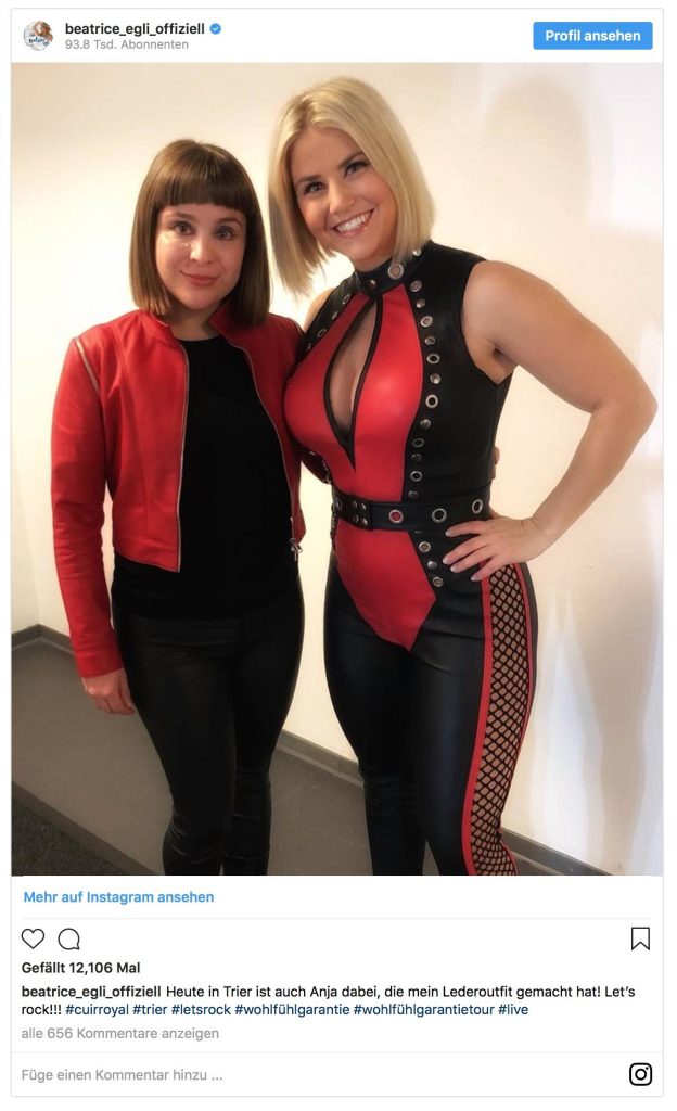 Beatrice Egli im Leder Jumpsuit