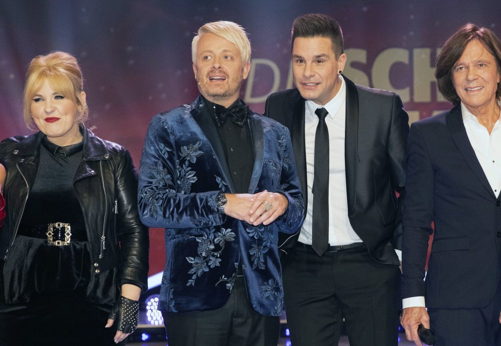 Die “Pop Giganten: Schlager”-Gäste: Maite Kelly, Ross Antony, Eloy de jong und Jürgen Drews.