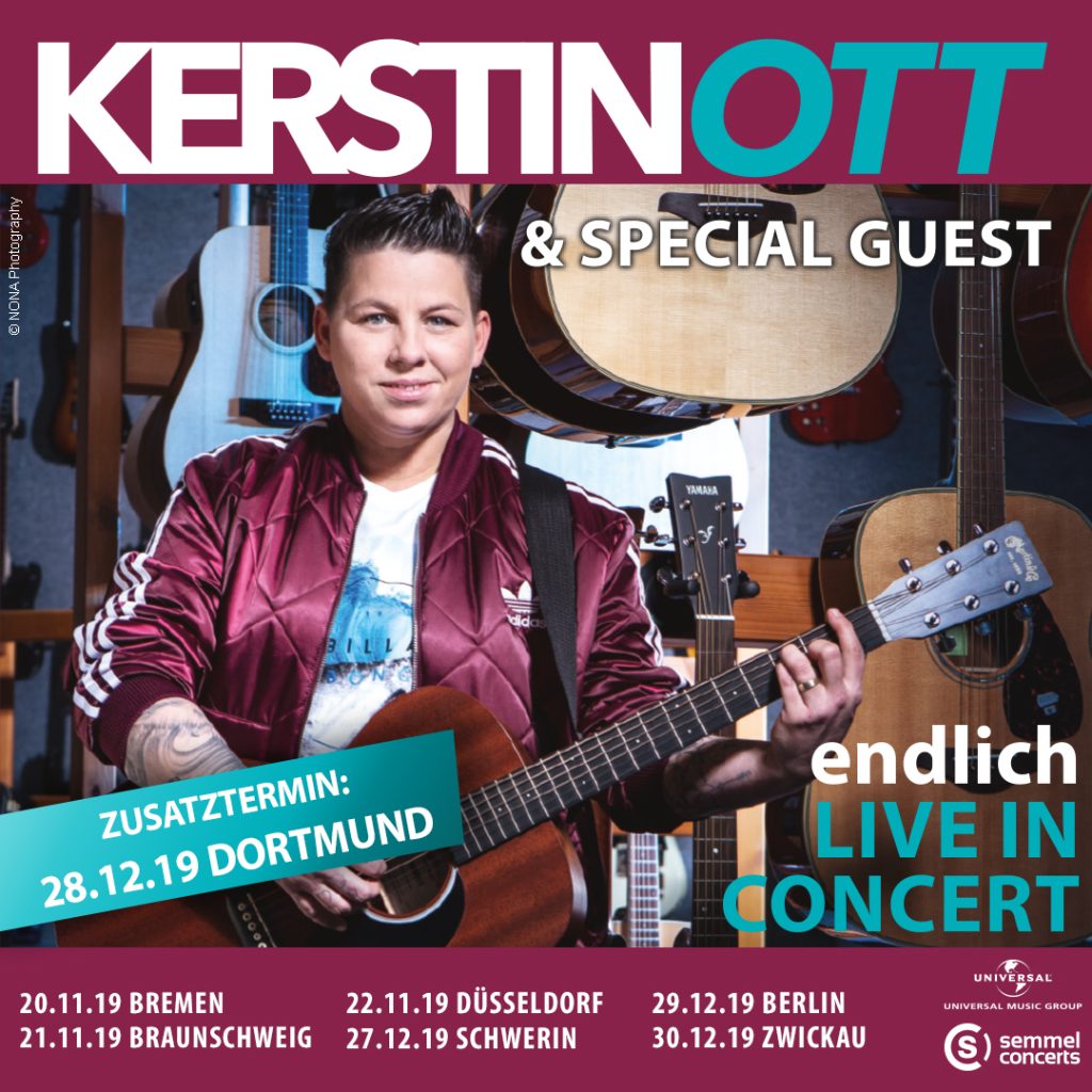 Kerstin Ott geht im Winter 2019 auf Tournee – jetzt gibt es einen Zusatztermin in Dortmund.